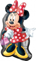 55 Шар (30''/76см) Фигура, Минни Маус в красном платье, 1 шт.