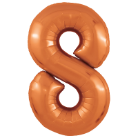 Шар (40''/102см) Цифра, 8 Slim, Папайя, 1 шт. в упак.