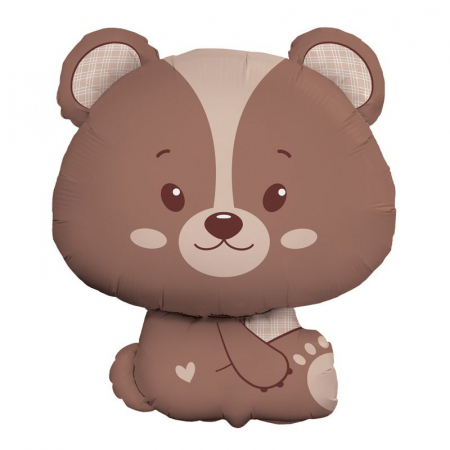 Шар (13"/33см) Мини-фигура, Медвежонок, Волшебный лес, 1 шт.