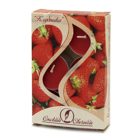 Свеча чайная ароматизированная Клубника 6 шт/уп 12 гр