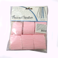 Набор креповых лент для декора (5см*2,3м), "Стримеры", Нежно-розовый, 6 шт.