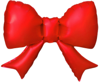 Шар (21''/53см) Фигура, Бант (надув воздухом), Красный, Сатин, 1 шт.