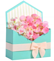 Конверт-коробка (18*24*7см), Морская волна, с бантиком, 1 шт.