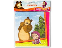 Салфетки бумажные (33см), Маша и Медведь, 12 шт.
