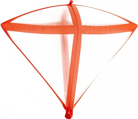 Шар 3D (20''/51см) Алмаз, Красные грани, Прозрачный, 1 шт.