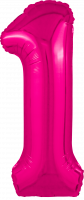 Шар (40''/102см) Цифра, 1 Slim, Фуше, 1 шт. в упак.
