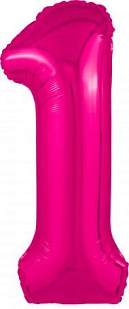 Шар (40''/102см) Цифра, 1 Slim, Фуше, 1 шт. в упак.
