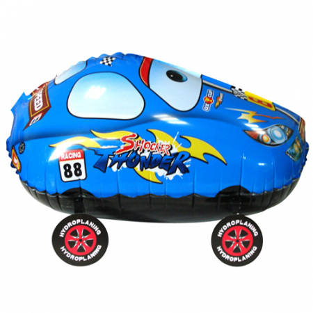 Шар (24''/61 см) Ходячая Фигура, Гоночная тачка, Синий, 1 шт.