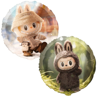 Шар (18"/45см) Круг, Монстрики зубастые плюшевые, 1 шт.