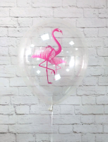Шар (12"/30см) Фламинго, пастель-кристал, ассорти, 2ст., 100 шт.