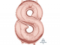 Шар (26"/66см) ЦИФРА 8 Rose Gold, 1шт.