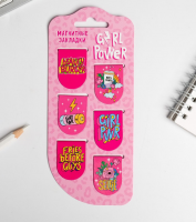 Закладки магнитные на подложке, Gerl power, 6 шт.