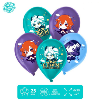 Шар (12"/30см) Аниме, Ассорти, пастель, 25 шт.