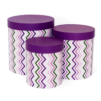 Коробка-цилиндр (18,5*18,5*20см), Фиолетовый зигзаг, 1 шт.