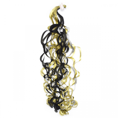 Хвост для шара тассел спираль черный/золото/серебро 100см, 1шт.