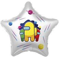 Шар (19"/48см) Звезда, Космонавтики-2 (амонг ас), 1 шт.