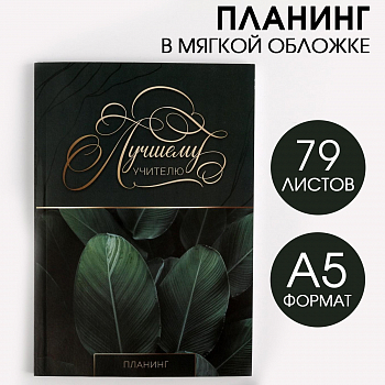 Планинг в мягкой обложке А5, Лучшему учителю, 79 листов, 1 шт.