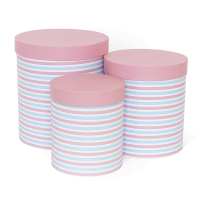 Коробка-цилиндр (18,5*18,5*20см), Арт-лайт, Розовый, 1 шт.