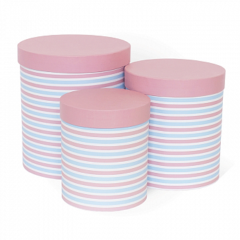 Коробка-цилиндр (18,5*18,5*20см), Арт-лайт, Розовый, 1 шт.