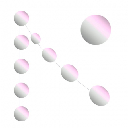 Гирлянда перламутровая 2,5 м "Круги" Нежно-розовая, 1 шт.