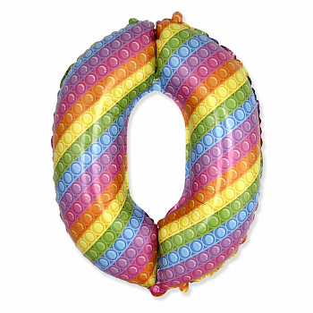 Шар (32"/81см) Цифра "0" Поп-ит, 1 шт.
