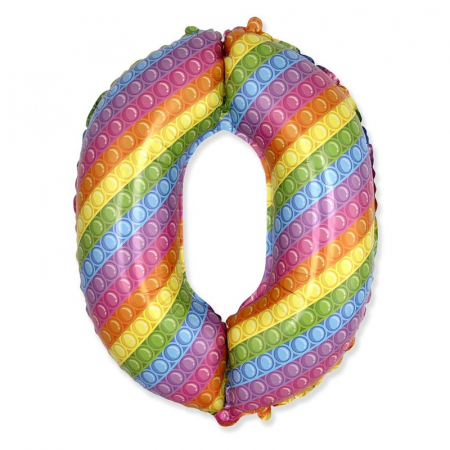 Шар (32"/81см) Цифра "0" Поп-ит, 1 шт.