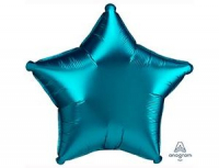 Шар (18"/46см) Звезда, Сине-зеленый, сатин, 1 шт.
