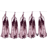 Гирлянда фольгированная "Тассел", Сиреневый, 10 листов.