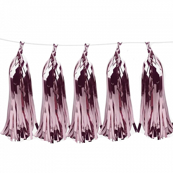 Гирлянда фольгированная "Тассел", Сиреневый, 10 листов.