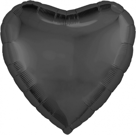 Шар (19''/48см) Сердце, Графит, 1 шт.