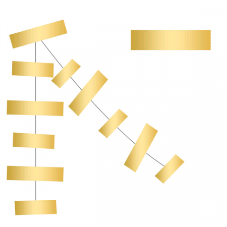 Гирлянда (2 м), "Полоски", Золото, 1 шт.