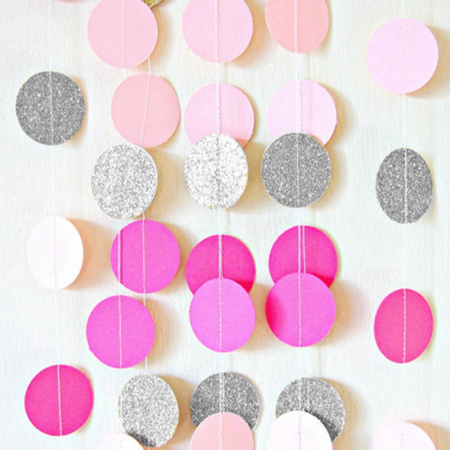 Подвеска (200см), "Круги", Розовый микс, 1 шт.