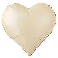 Шар (18''/46см) Сердце, Светло-кремовый, Сатин, 1 шт.