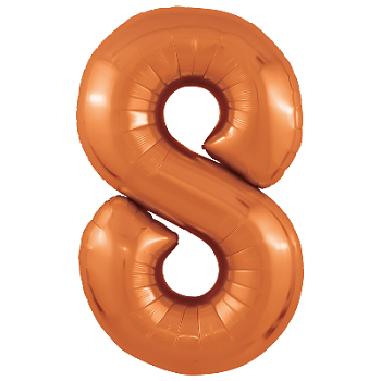 Шар (40''/102см) Цифра, 8 Slim, Папайя, 1 шт. в упак.