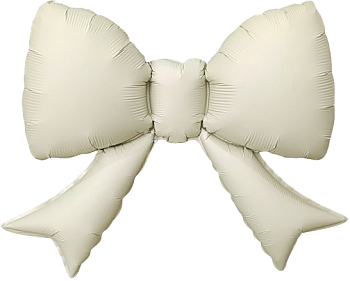 Шар (21''/53см) Фигура, Бант (надув воздухом), Кремовый, Сатин, 1 шт. 