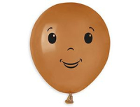 Шар (5"/13 см) Лицо мальчика, Натуральный, 50 шт.