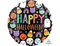 Шар (18"/46см) Круг, HWN Хеллоуин Счастливые Лица, 1 шт.