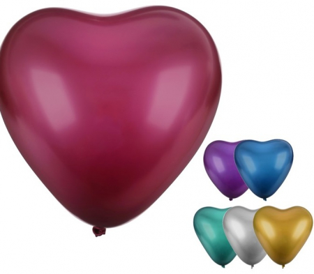 Сердце (12"/30см) Хром, ассорти, 5 шт. 