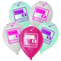 Шар (12"/30см) С Днем Рождения. СМС. , Ассорти, пастель, 15 шт.