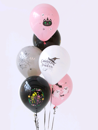 Шар (12''/30 см) Гламурный Хэллоуин, Ассорти Пастель, 100 шт.