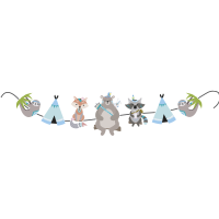 Гирлянда (2,2 м) "С Днем Рождения! Зверята Бохо", 1 шт.