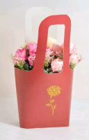 Пакет овальный с ручками (22*14*38 см), Роза, 1 шт.