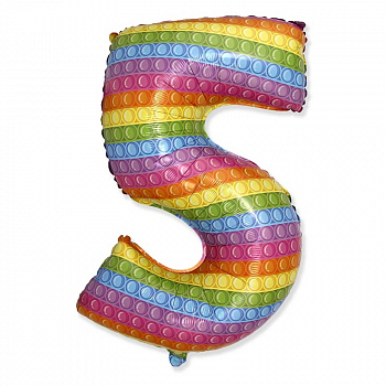 Шар (32"/81см) Цифра "5" Поп-ит, 1 шт.