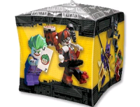 Шар 3D (15"/38 см) Куб, Лего Бэтмен, 1 шт.