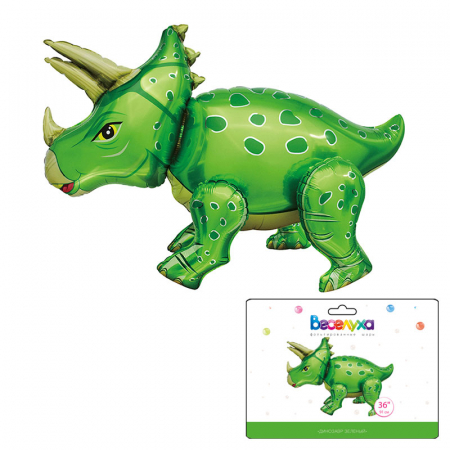 Шар (36"/91см) Фигура, Динозавр, Зеленый, в упаковке, 1 шт.