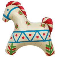 Шар (11"/28см) Мини-фигура, Лошадка русский узор, 1 шт.