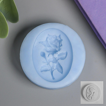 Молд (3,8*2,8см), Роза в овале, силикон, 1 шт.