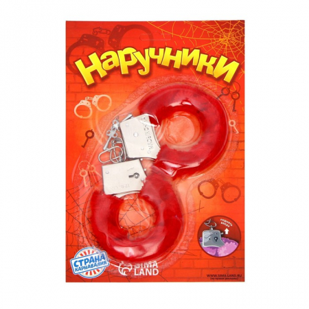 Наручники меховые красные, 1шт.