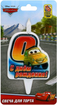 Свеча Цифра, 0 Тачки, 12 см, 1 шт.