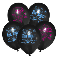 Шар (12"/30см) For night, Черный, пастель, 5 шт.